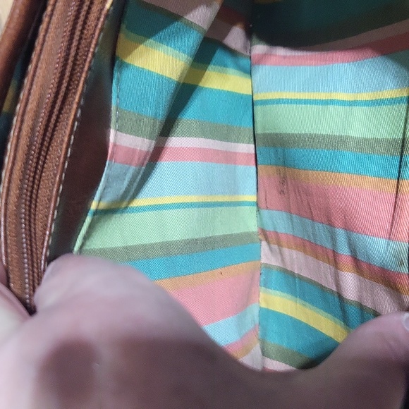 FOSSIL 75062 Woven Tan & Brown Key Shoulder Bag - Picture 12 of 16